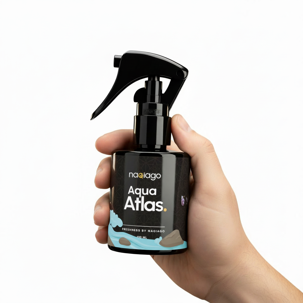 Flacon parfum voiture Aqua Atlas – spray fraîcheur aquatique montagne